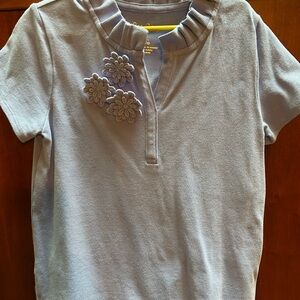 Lilly Pulitzer Blue Polo Shirt with Relaxed Fit